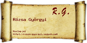 Rózsa Györgyi névjegykártya